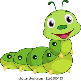 Cartoon Happy Caterpillar Stock Vector (Royalty Free) 1168500433 ...