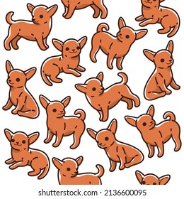 Cartoon happy chihuahua - simple trendy pattern with dog. Flat vector illustration for prints, clothing, packaging and postcards. 