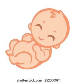 Cartoon happy child  - vector illustration for baby shower