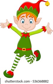 Cartoon happy Christmas elf