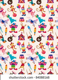 cartoon happy circus seamless pattern