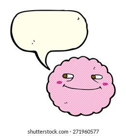 nube feliz de dibujos animados con burbuja de discursos
