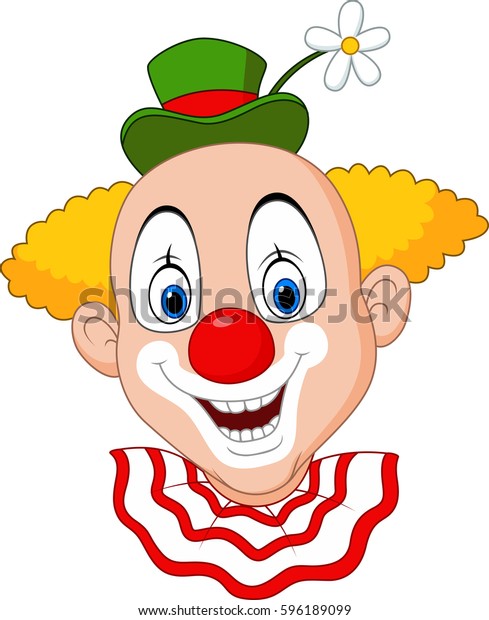 Cartoon Happy Clown Head Stock Vector (Royalty Free) 596189099