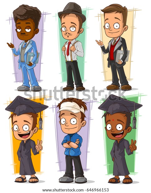 Cartoon Happy College Student Teacher Character Stock Vector (Royalty