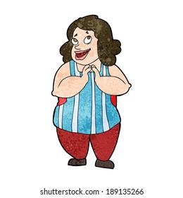 cocinera feliz con dibujos animados