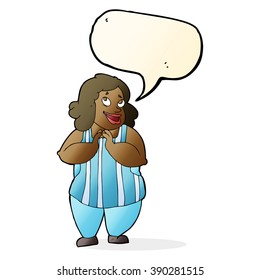 cartoon happy cook with speech bubble