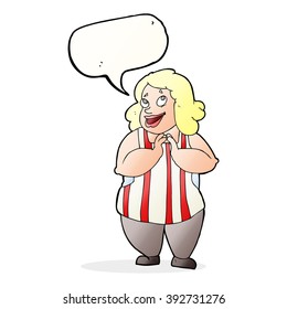 cartoon happy cook with speech bubble