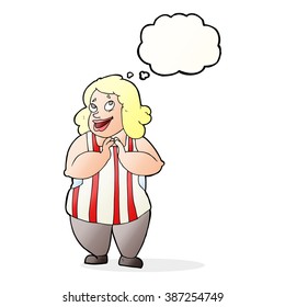 cartoon happy cook with thought bubble