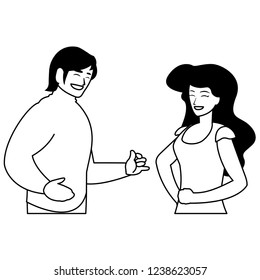 cartoon happy couple