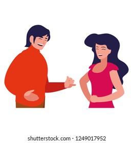 cartoon happy couple