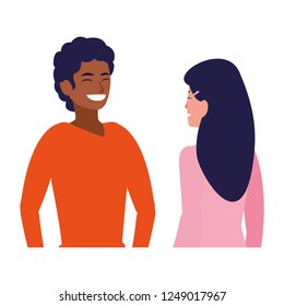 cartoon happy couple