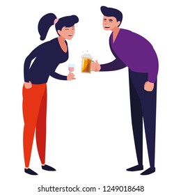 cartoon happy couple
