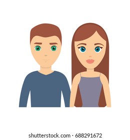 cartoon happy couple icon