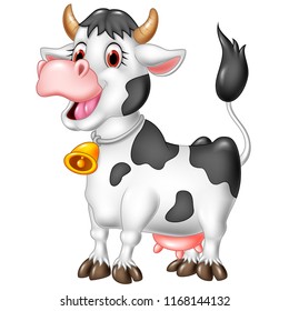 Cartoon happy cow isolated on white background