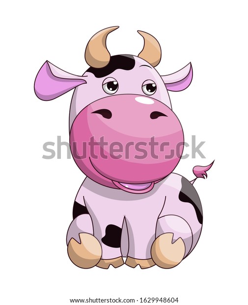 Cartoon Happy Cow Posing Isolated On Vector De Stock Libre De Regalías 1629948604 Shutterstock 7857