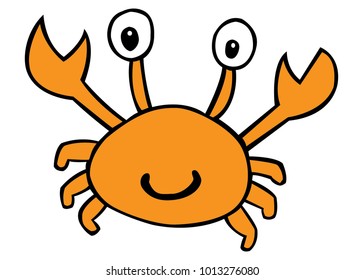 Cartoon happy crab