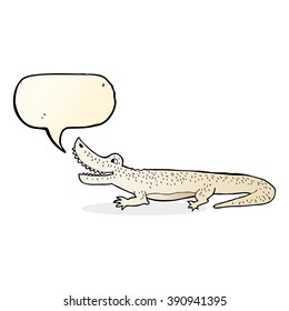cartoon happy crocodile with speech bubble