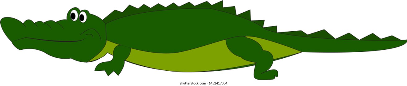 A cartoon of a happy crocodile, vector, color drawing or illustration.