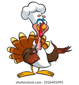 Cartoon happy cute thanksgiving turkey bird. Vector illustration isolated. Design for Thanksgiving Day