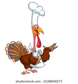 Cartoon happy cute thanksgiving turkey bird. Vector illustration isolated. Design for Thanksgiving Day