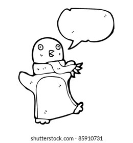 pingüino bailador feliz de dibujos animados