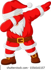 Cartoon happy dancing santa claus