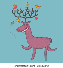 Cartoon happy deer