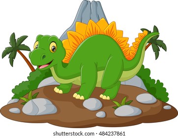 Cartoon happy dinosaur