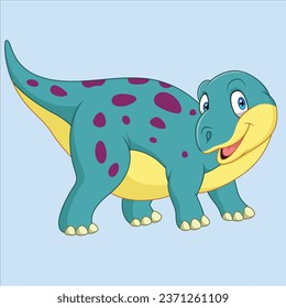 Cartoon happy dinosaur character design illustration