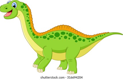 Cartoon happy dinosaur illustration vector