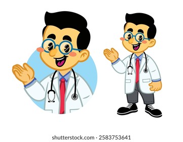 Cartoon Of Happy Doctor Mascot
