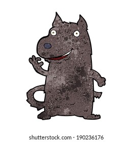 desenho animado cachorro feliz