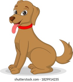 Cartoon happy dog on white background