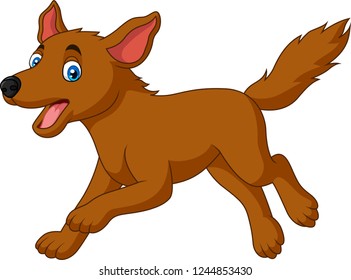 Cartoon happy dog running