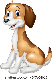 Cartoon happy dog sitting