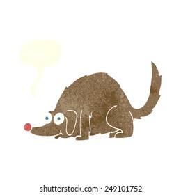 cartoon happy dog with speech bubble