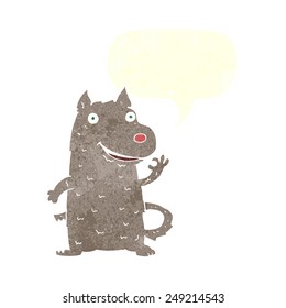 perro feliz de caricatura con burbuja de habla