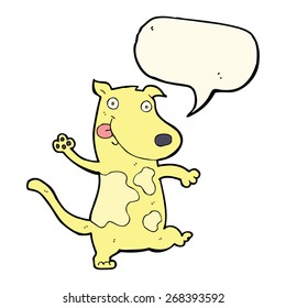 cartoon happy dog with speech bubble