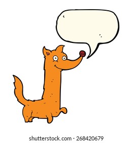 cartoon happy dog with speech bubble