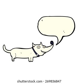cartoon happy dog with speech bubble