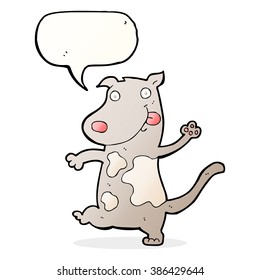 cartoon happy dog with speech bubble