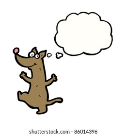 cartoon happy dog walking