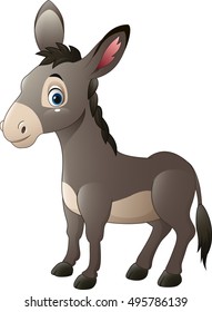 Cartoon happy donkey