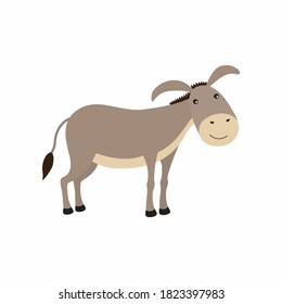 Cartoon happy donkey isolated on white background