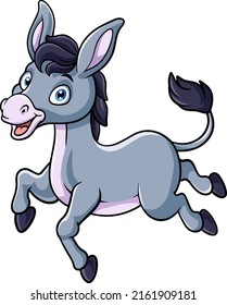 El burro feliz de la caricatura con fondo blanco