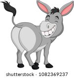 Cartoon happy donkey showing ass