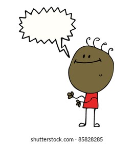 cartoon happy doodle man
