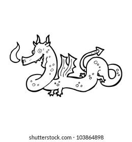desenho animado dragão feliz