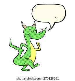 dibujos animados felices con burbuja de habla