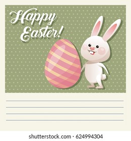 cartoon happy easter cute bunny egg decorative